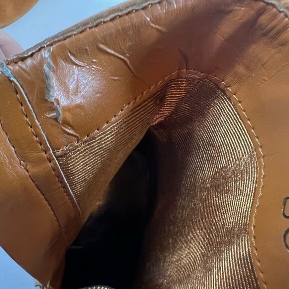 BCBGirls Inkie’s Brown Suede Fringe Roper Style Ankle Boots Side Zip Round Toe - Picture 7 of 14